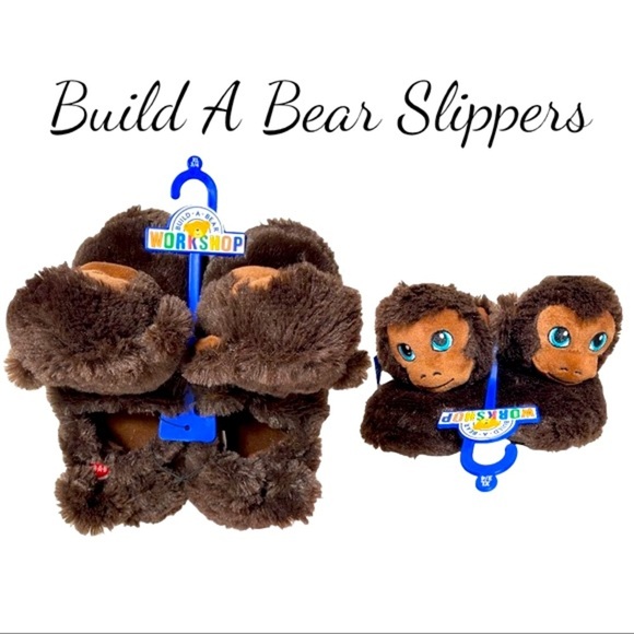 NWT Build A Bear Boys Monkey Slippers With Gripper Soles - Picture 1 of 14